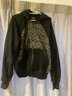 COACH シグネチャー ジップアップパーカー 黒