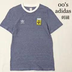 00's OLD adidas トレフォイル刺繍 ボーダーTシャツ アルゼンチン