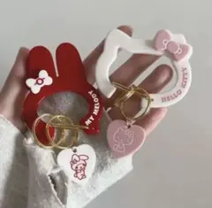 マイメロディ・ハローキティ キーホルダー2個セット