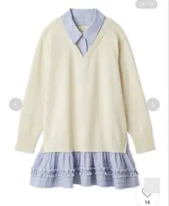 最終値下げ　LILY BROWN シャツドッキングミニワンピース