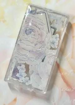 お花の手紙　コラージュ　レジン　小物入れ