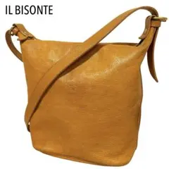 IL BISONTE イルビゾンテ レザー バケツショルダーバッグ キャメル