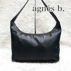 2000s agnes b. レザー ショルダーバッグ 黒 ハーフムーン y2kのサムネイル