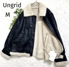 【新品タグ付き】Ungrid フェイクムートン ボアブルゾン ブラック M