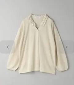 新品　未使用　UNITED ARROWS フリルネック ニットプルオーバー