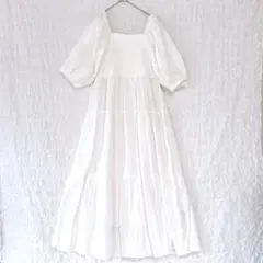 2502【新品タグ付】 Chico ロングワンピース2wayティアード　白