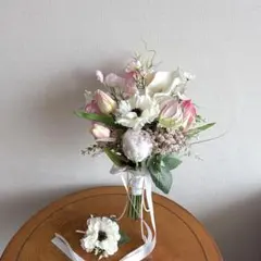 ホワイトピンクブーケ＆ブートニア