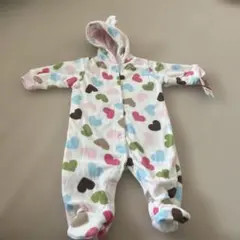 ハート柄フリースロンパース