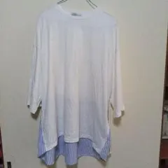 レイヤードデザイン 七分袖カットソー