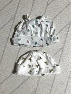 Ralph Lauren ベビー帽子 2点セット　動物柄　ホワイト