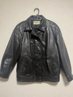 黒 レザー クォーターレングスジャケット