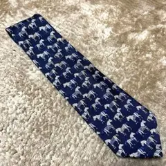 馬柄 ネクタイ ネイビー