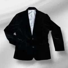 コムサ ジェットブラック ベルベット テーラードジャケット