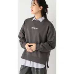 グローバルワーク　乾きやすいスウェットプリント長袖　スミクロ　M