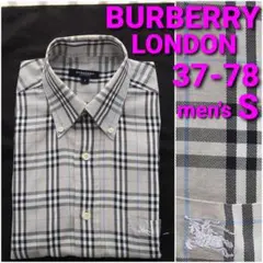 BURBERRY ビジネスシャツ 37-78 メンズS グレイ系ノバチェック