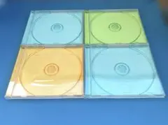 CD・ DVD空カラークリアケース　4枚セット ブルー2・オレンジ・グリーン