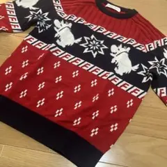 FICCEGOLF 長袖ニットセーター レッド/ネイビー