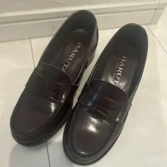 HARUTA ダークブラウン ローファー 約5cmヒール