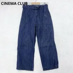 シネマクラブ デニムパンツ ベルト付 M インディゴ カジュアル 大人可愛いのサムネイル