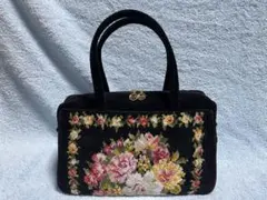 フェイラー 花柄トートバッグ 黒　ミニボストン