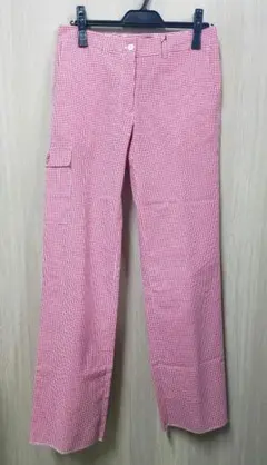 レディースパンツ/レッドチェック　Mサイズ