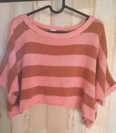 ショート丈ボーダーニット