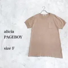 alicia PAGEBOY ベージュ 半袖ニットsize F