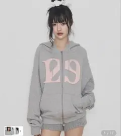 ILLIGO グレー ジップアップパーカー 韓国