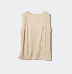 美品　UNIQLO プリーツノースリーブTシャツ M