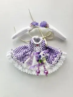 オビツ11 サイズ　ワンピース&ヘッドドレス　（試作品　紫）