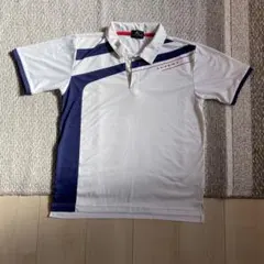 LUCENT ポロシャツ M ホワイト/ネイビー