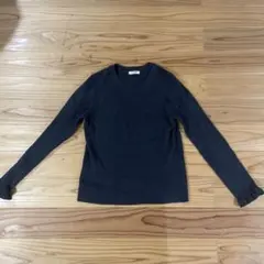 studio CLIP ダークグレー リブニット