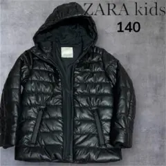【美品】ZARA kids 中綿フード　140cm ブラック フェイクレザー