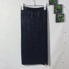 GU(M)プリーツスカート　ロングスカート　タイト　ウエストゴム　レディース