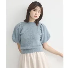 earth music&ecology ボリュームスリーブラメニットプルオーバー