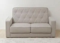 ベージュ キルティング ポケットコイル 1.5人掛け コンパクトデザインソファ