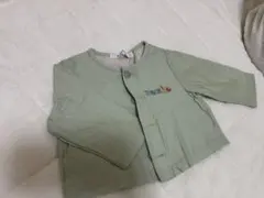 familiar 動物刺繍 グリーン カーディガン