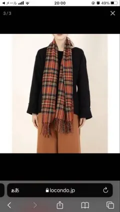 新品 earth music&ecology チェック柄ストール