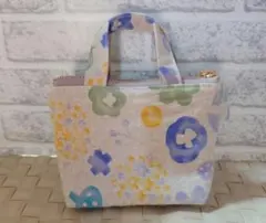 ポケットティッシュケース付きミニポーチ 持ち手有り ハンドメイド