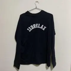 ウノピュウ ロゴ ペイズリー ロングTシャツ 長袖 黒