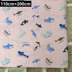 Wガーゼ生地 サメ 星柄 110cm×200cm LAST1点*°