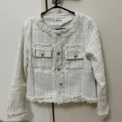 Rukali ホワイト ノーカラージャケット