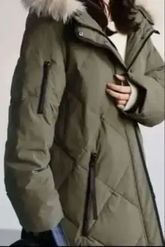 ap retro ファー付ロングダウンコート　Lのサムネイル