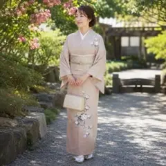 ゆりのはな　夏の色留袖　色留　駒絽　夏物　金彩友禅ボカシ染　家紋　正絹　H601 ゆりのはな 夏の付下げ 駒絽 付下げ 友禅ボカシ 銀彩入り 花柄 正絹