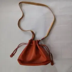 美品】Milos ミロス本革 レザー バケツ型巾着 ショルダーバッグ 