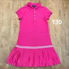 【美品】ポロラルフローレン 半袖ワンピース ピンク　サイズ7 130