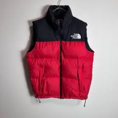 ノースフェイス　ヌプシベスト　ダウンベスト　ドローコード　レッド　ブラック　L