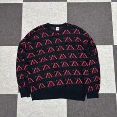 【✨人気】ZARA 総柄 ロゴモノグラム ニット セーター メンズL