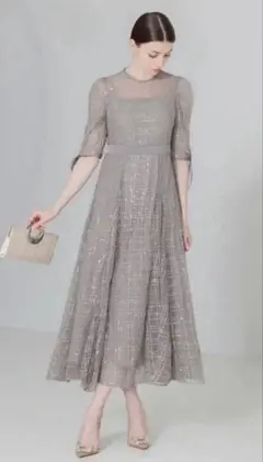 Leja パーティドレス　Aライン　グレー