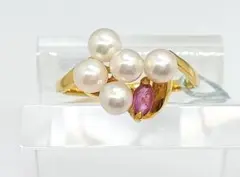 ♡美品♡ミキモト♡アコヤベビー ルビー リング k18 トワエモア(貴方と 